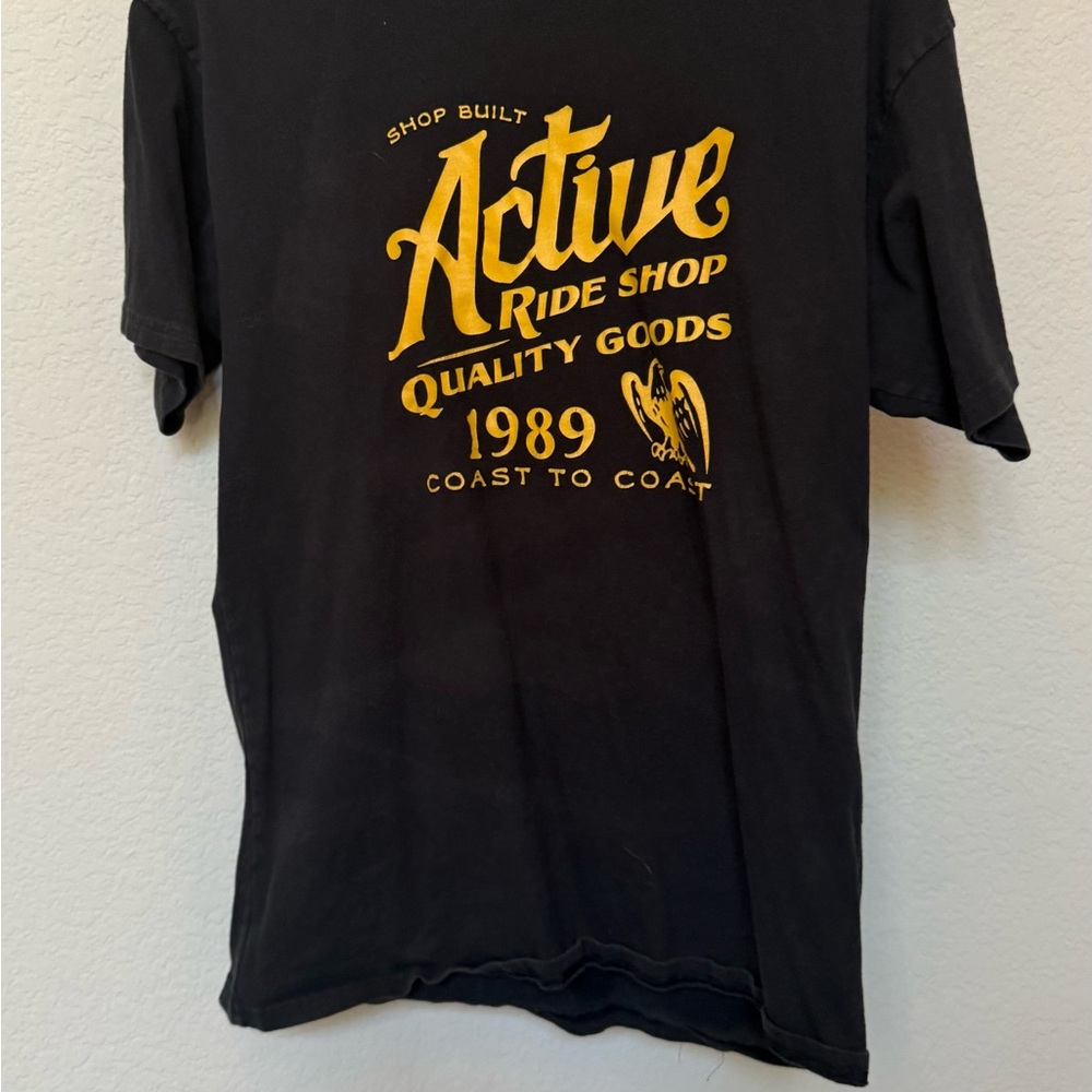 Active USA Black Tee with Yellow Graphic